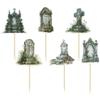 Ephlyn 36Pcs Halloween Cupcake Toppers Tombstones Graveyard Cake Decorations for Halloween Party Kids Babyshower Birthday Party Decoration Supplies view 4