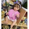 55cm Reborn Baby Doll Full Body Silicone Lifelike Princess Girl Toddler with Long Brown Curly Hair Newborn Doll Birthday Xmas Gift view 2