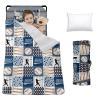 Custom Toddler Nap Mat for Preschool, Personalized Name Slumber Bags with Baseball Designs for Kids Daycare, Roll Up Sleeping Mats with Flannel Blanket & Removable Pillow for Boys Girls Color05 view 1