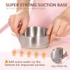 MR. CHOU Baby Bowls with Non-Slip Silicone Suction Cup, Insulated Double-Layer 18/8 Stainless Steel Toddler Bowls with BPA Free Airtight Lids, Food-Grade Silicone Safe for Kids (Beige) view 3
