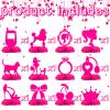 12 Pack Pink Girl Table Centerpieces  Fashion Silhouette Honeycomb Decorations with Crown, High Heel, Ring, Perfume  Glam Birthday Party Supplies for Girls view 2