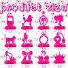 12 Pack Pink Girl Table Centerpieces  Fashion Silhouette Honeycomb Decorations with Crown, High Heel, Ring, Perfume  Glam Birthday Party Supplies for Girls view 3