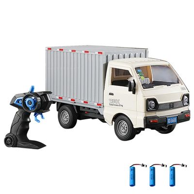 Dodoore Remote Control Car RC Truck,1:16 Scale RC Transporter Truck, 2.4GHz All Terrain RC Transport Cars with Spray & Light, 3 Batteries (White)