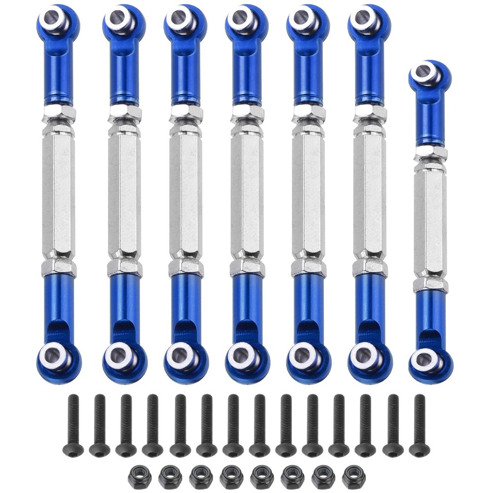 MECCANIXITY Adjustable Turnbuckles Camber Link Linkages Aluminum Alloy RC Car Steering Pull Rod Servo Linkages Tie Rod for 2WD 1/10 RC Car CrawlerDark Blue