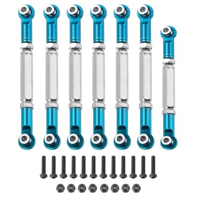 MECCANIXITY Adjustable Turnbuckles Camber Link Linkages Aluminum Alloy RC Car Steering Pull Rod Servo Linkages Tie Rod for 2WD 1/10 RC Car CrawlerBlue