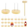 24 PCS Wooden Crochet Doll Stand, Single Double Needle Wooden Crochet Doll Display Stand With Fixing Hammer, Positive Crochet Dolls Holder Stand With Wood Base, Wood Stands for Knitted Dolls Display view 1