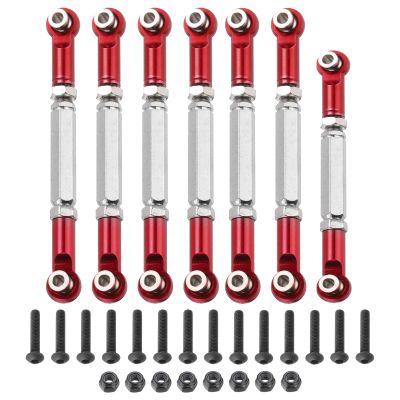 MECCANIXITY Adjustable Turnbuckles Camber Link Linkages Aluminum Alloy RC Car Steering Pull Rod Servo Linkages Tie Rod for 2WD 1/10 RC Car CrawlerRed