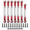 MECCANIXITY Adjustable Turnbuckles Camber Link Linkages Aluminum Alloy RC Car Steering Pull Rod Servo Linkages Tie Rod for 2WD 1/10 RC Car CrawlerRed view 1