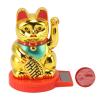 Sunicon Solar Powered Lucky Cat Solar Powered Waving Cat Solar Powered Waving Arm Lucky Cat Lucky Wealth Welcoming Cat Lucky Cat Fortune Cat (Gold) view 1