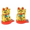 Sunicon Solar Powered Lucky Cat Solar Powered Waving Cat Solar Powered Waving Arm Lucky Cat Lucky Wealth Welcoming Cat Lucky Cat Fortune Cat (Gold) view 3