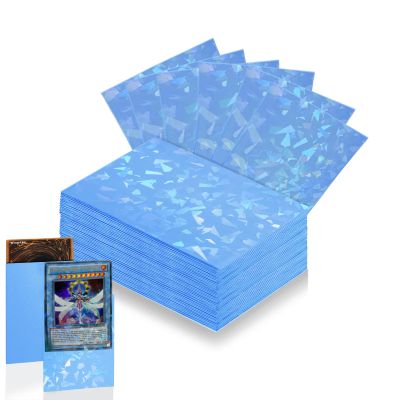 100 Count Sky Blue Card Sleeves for Trading Cards, Perfect Fit Shiny MTG Card Sleeve, Holographic Card Sleeves Fit for Magic, Photocard, TCG, Baseball/Sports Cards, Yugioh Card, Game Card 66 * 91 mm