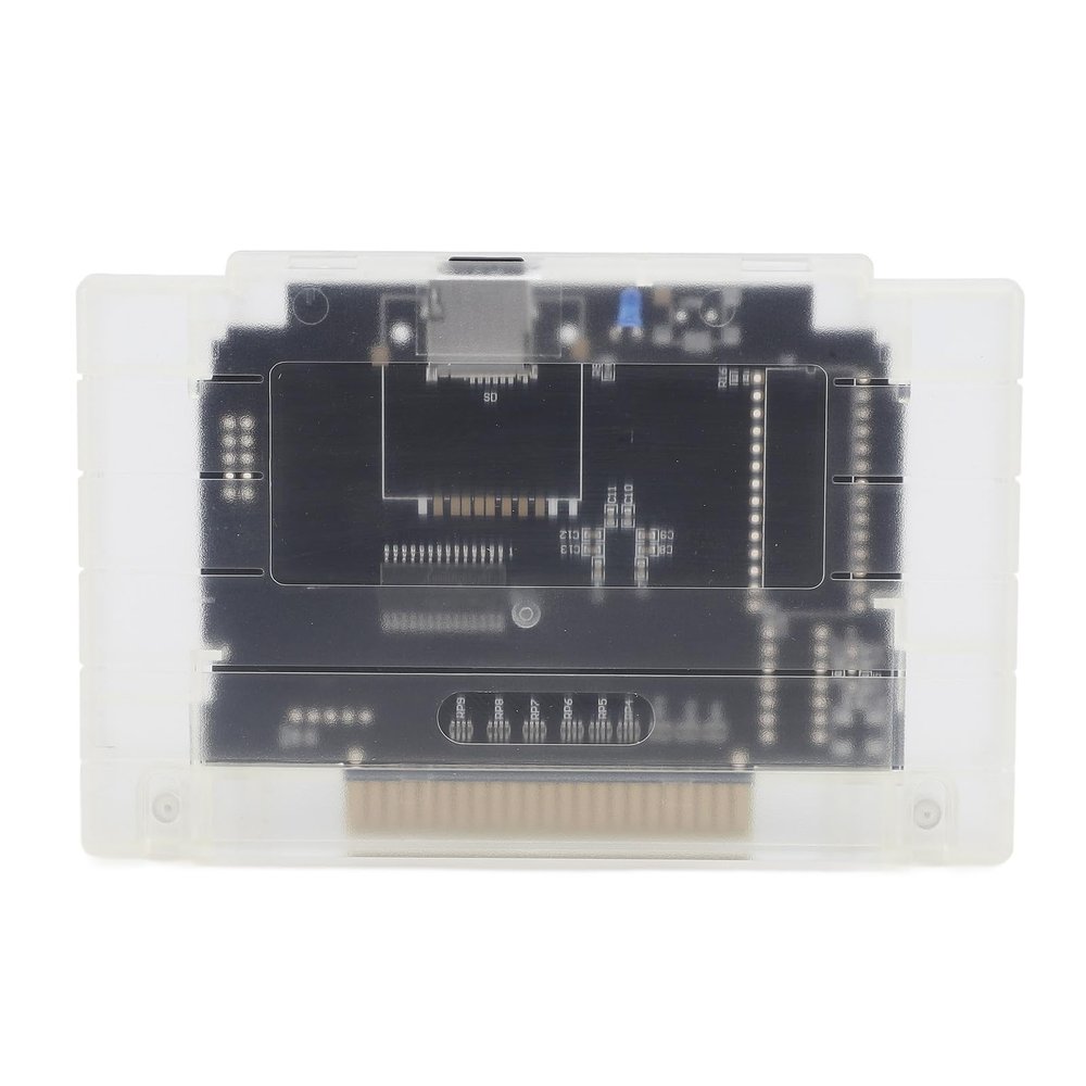 Game Cartridge with 3000 in 1 V1.0 Video Game Cartridge Card, 8GB Memory, SFC Game Console Memory Card Slot Built in Memory Card for SFC Game Console (White Transparent)