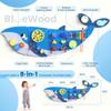 BlueWood Wooden Wall Busy Board Panels, Toddler Learning Activity Center, Montessori Philosophy Sensory, Educational Toys, Conducive to All-Round Development - Whale view 2