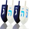 The Dreidel Company 24-Pack Hanukkah Extra Large Blue & White 3" Inch Wooden Dreidel Hand Painted, Includes Game Instruction Cards (Pack of 24 XL) view 1
