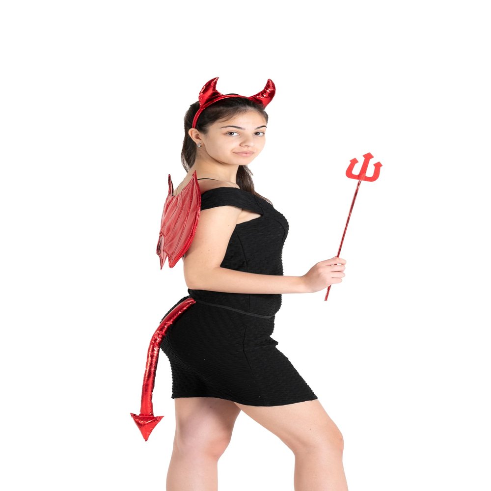 Ciao 31581 Kit Travestimento Diavoletta (Cerchietto Con Corna, Ali, Coda, Forconcino) Fancy Dress, red