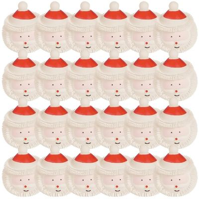 White and Red Light-Up Vinyl Santa Puffers PDQ - (2.75") 24 Pieces - Perfect Fun Giveaways for Holiday Parties, Classroom Prizes, or as a Stocking Stuffers