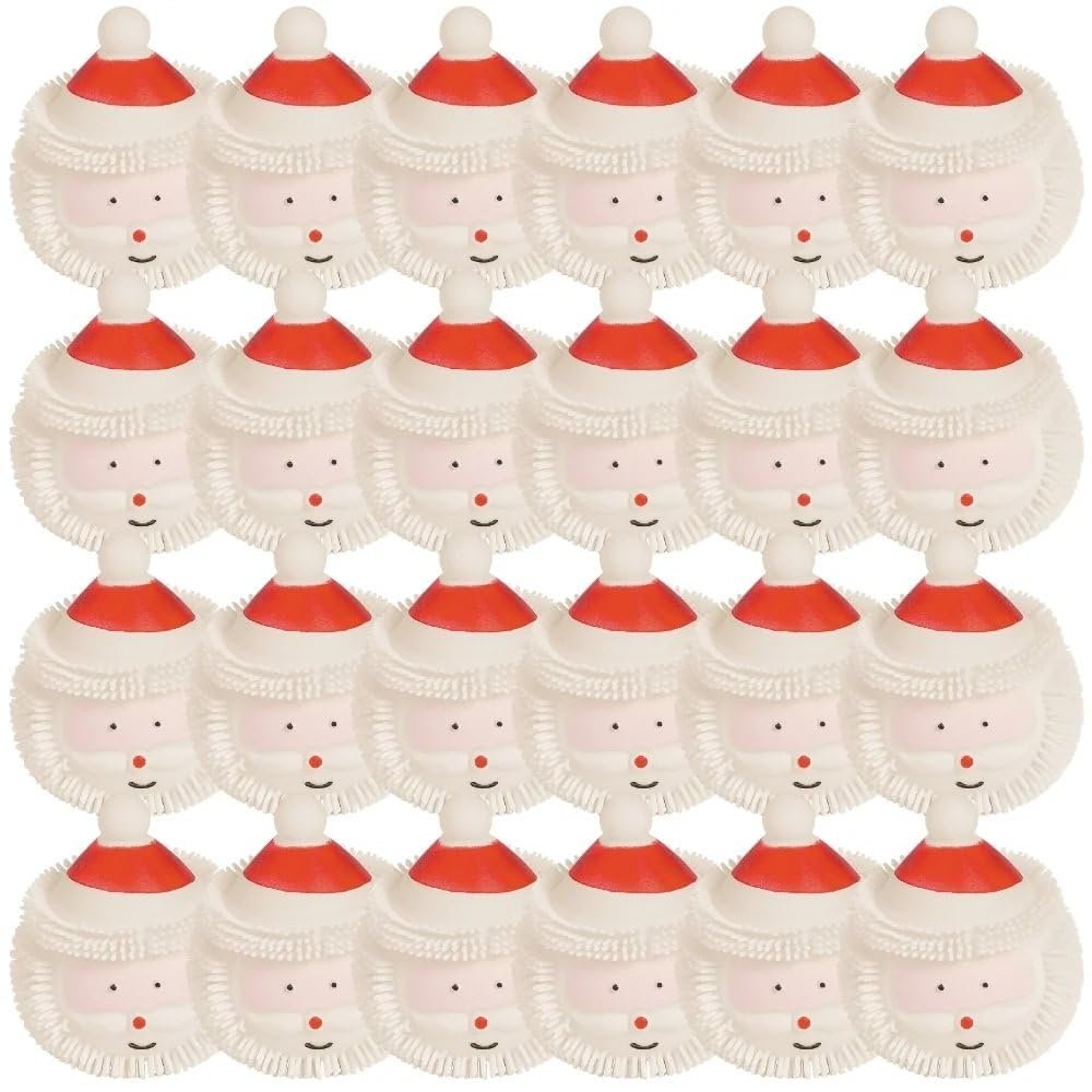 White and Red Light-Up Vinyl Santa Puffers PDQ - (2.75") 24 Pieces - Perfect Fun Giveaways for Holiday Parties, Classroom Prizes, or as a Stocking Stuffers