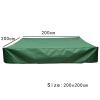 79X79 Inch Green Square Tarp Outdoor Garden Sandbox Protective Cover Waterproof Durable Oxford Cloth Sandbox Protection Cover for Protective Sand and Toys view 3