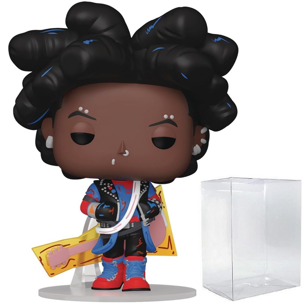POP Marvel: Spider-Man: Across The Spider-Verse - Hobie Brown as Spider-Punk (Unmasked) Funko Vinyl Figure (Bundled with Compatible Box Protector Case), Multicolor, 3.75 inches