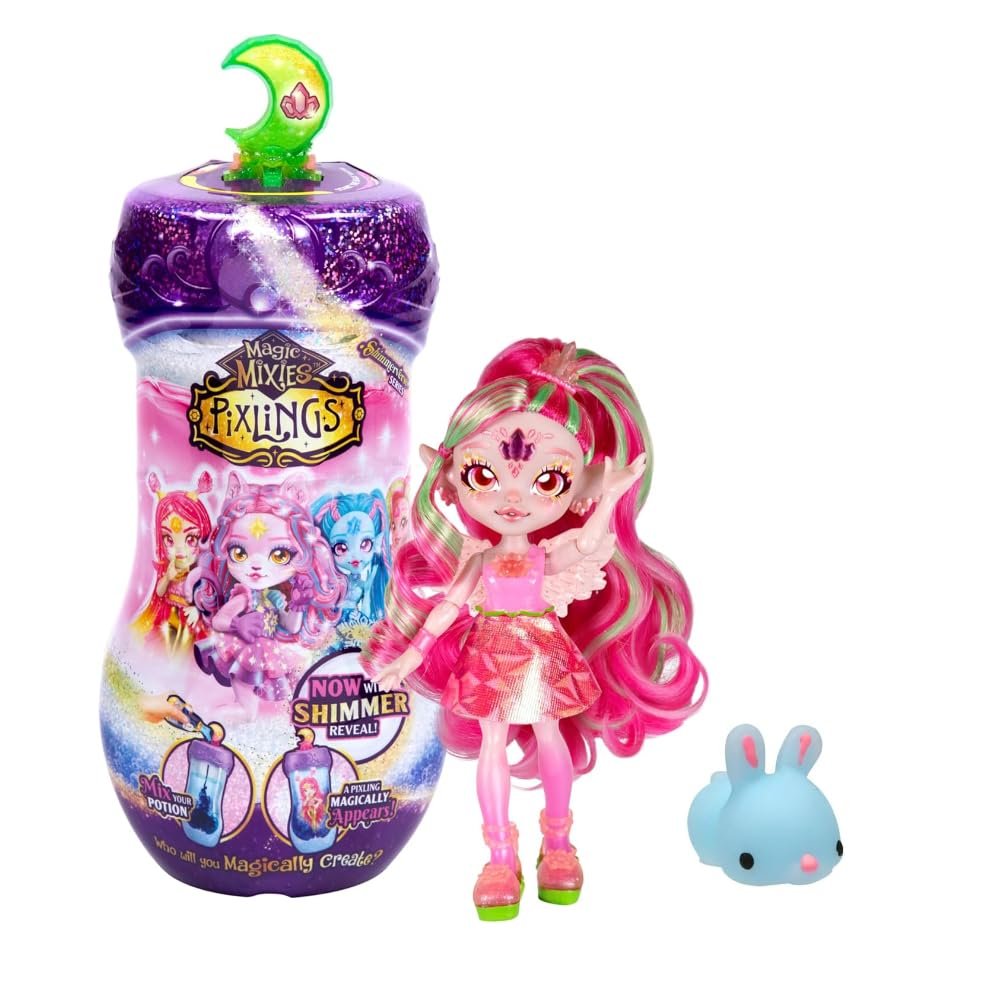 INCREDITOYZ Magic Mixies Pixlings Shimmerverse Series Faye The Fairy 6.5" Fashion Doll Bundled Gift Set - Create & Mix Magic Potion to Magically Reveal