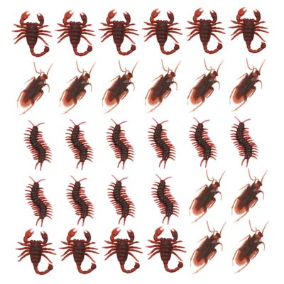 30pcs Vintage Mock Fake Plastic Scolopendra Roach Scorpion Insects Joke Toys Prank Scary Trick Bugs for Party.