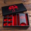 KSNDie 4 in 1 D&D Storage Dice Box Portable Rolling Tray and Dice Tower, Leather DND Holder Case for Role Playing Games Table Games - Red view 2