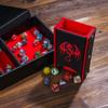 KSNDie 4 in 1 D&D Storage Dice Box Portable Rolling Tray and Dice Tower, Leather DND Holder Case for Role Playing Games Table Games - Red view 3