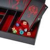 KSNDie 4 in 1 D&D Storage Dice Box Portable Rolling Tray and Dice Tower, Leather DND Holder Case for Role Playing Games Table Games - Red view 4