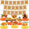 10pcs Thanksgiving Table Decorations Thanksgiving Honeycomb Centerpiece Party Decoration Thanksgiving Banner Set Fall Table Decor Turkey Pumpkin Truck for Autumn Theme Thanksgiving Party view 1