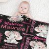 Personalized Elephant Baby Blanket, Custom Elephant Baby Blanket with Name for Girls Boys Kids, Registry Gifts- Soft Cozy Infant Toddler Newborn Blanket, Best Chirstmas Birthday Gift 50''x 60'' (Teen) view 2