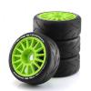 4PCS Rubber Tire Wheel OD 103mm RC Parts for 1/8 WRC Rally FS KM Citroen C3 Infraction RC Car, Type-B Green view 1
