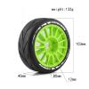 4PCS Rubber Tire Wheel OD 103mm RC Parts for 1/8 WRC Rally FS KM Citroen C3 Infraction RC Car, Type-B Green view 2