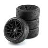 4PCS Rubber Tire Wheel OD 103mm RC Parts for 1/8 WRC Rally FS KM Citroen C3 Infraction RC Car, Type-A Black view 1