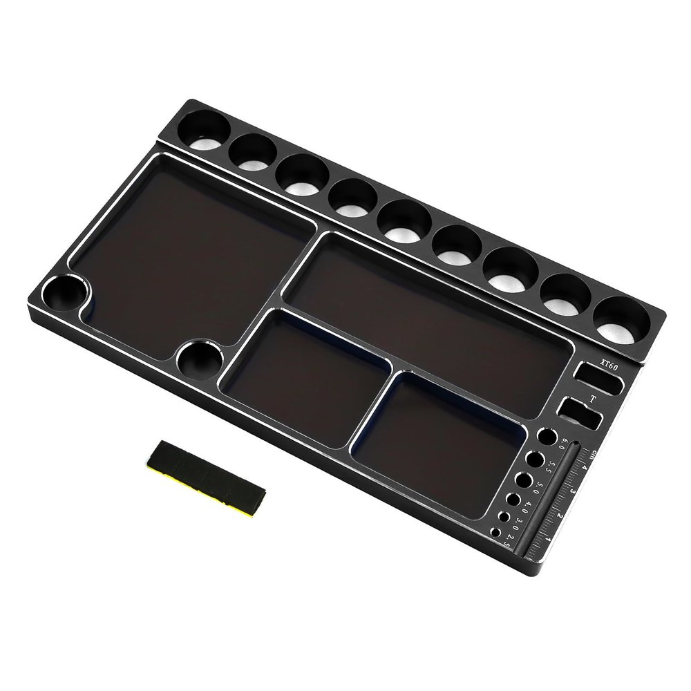 1/8 1/10 1/12 RC Car Hex Screwdriver Wrench Repair Tool Kit Shelf Holder RC Tool Rack Storage Screw Tray, Black