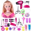 Keetopteep Makeup and Hair Styling Doll Head Toy Kit - 35Pieces Kids Pretend Play Set with Hair Dryer Washable Cosmetics Style Accessories, Makeup Practice Birthday Gifts for Girls view 1