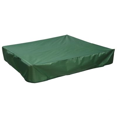 Colorfast Square Sandbox Cover Dustproof Portable Green Oxford Cloth Pool Cover Tarp Waterproof Wear-Resistant Sandpit Protection Cover 59.06"X59.06"