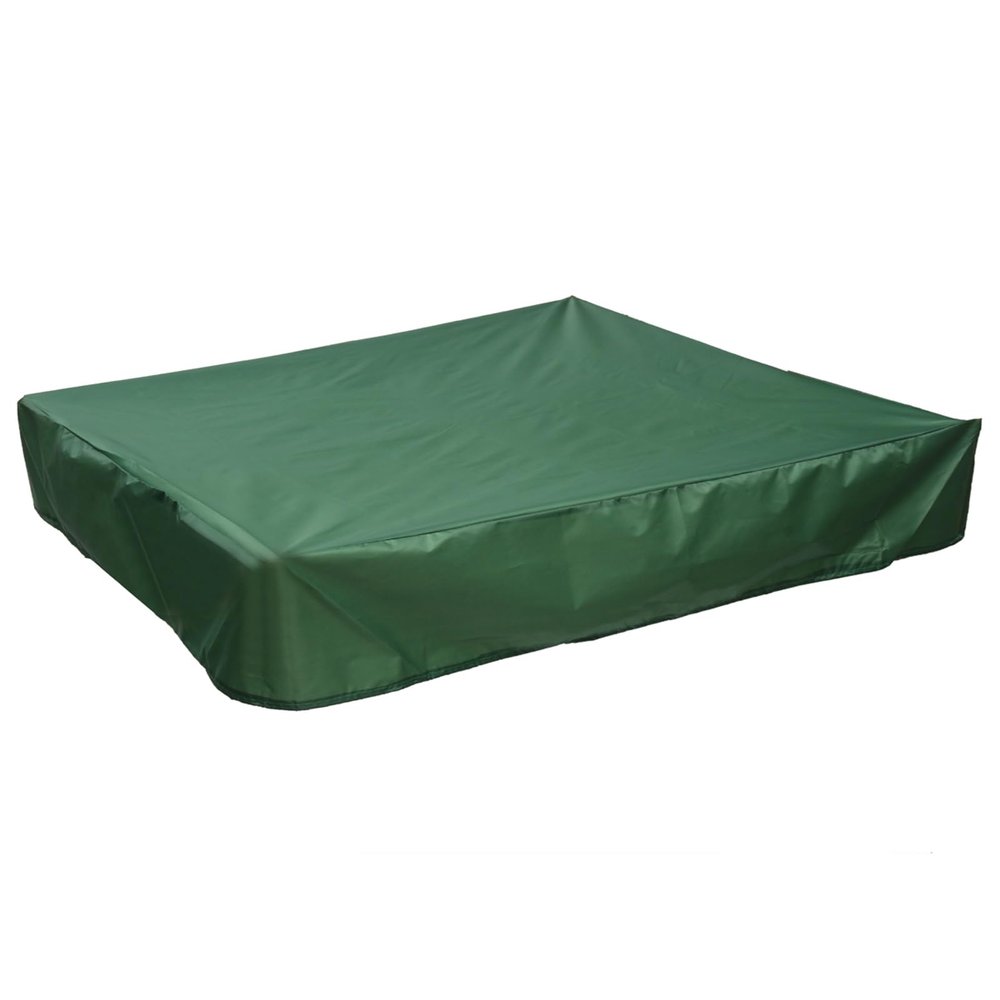 Colorfast Square Sandbox Cover Dustproof Portable Green Oxford Cloth Pool Cover Tarp Waterproof Wear-Resistant Sandpit Protection Cover 59.06"X59.06"