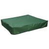 Colorfast Square Sandbox Cover Dustproof Portable Green Oxford Cloth Pool Cover Tarp Waterproof Wear-Resistant Sandpit Protection Cover 59.06"X59.06" view 1