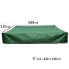 Colorfast Square Sandbox Cover Dustproof Portable Green Oxford Cloth Pool Cover Tarp Waterproof Wear-Resistant Sandpit Protection Cover 59.06"X59.06" view 3
