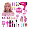 Makeup and Hair Styling Doll Head Toy Kit - 39Pieces Kids Pretend Play Set with Hair Dryer Washable Cosmetics Style Accessories, Makeup Practice Birthday Gifts for Girls view 1