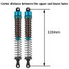 1/10 RC Oil Leakproof Shocks,2Pcs Adjustable Oil Filled Shocks 52mm-120mm for 1/10 RC Buggy Truggy On Road Touring Drift Cars Monster Trucks Upgrade Parts (2pcs 120mm blue) view 2