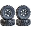 2.6 Tires All Terrain Soft Rubber Crawler Car Tire & Rim for Off Road Race, OD 135mm Rubber Tire & Metal Rims with 17mm/12mm Hexes for MJX H8H MK07 KM4 Traxxas TRX-4 TRX-6 Axial 1/7 1/8 1/10 Crawler view 1