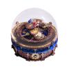 MU 3D Wooden Puzzles The Planisphere Rotating World Globes Decor Lighting Craft Work Metal Puzzle Models Kits Miniature Building, Music Box DIY Set Birthday New Year Gifts Home Desk Office Decoration view 1