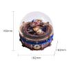 MU 3D Wooden Puzzles The Planisphere Rotating World Globes Decor Lighting Craft Work Metal Puzzle Models Kits Miniature Building, Music Box DIY Set Birthday New Year Gifts Home Desk Office Decoration view 2