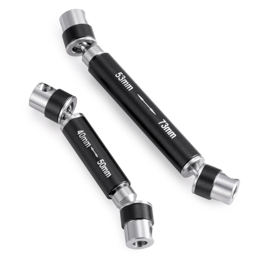 1/24th Steel RC Center Drive Shaft CVD 40+53mm for Axial SCX24 AXI00001 C10 AXI00002 JLU AXI00006 Bronco 4WD Crawler Car (Black)