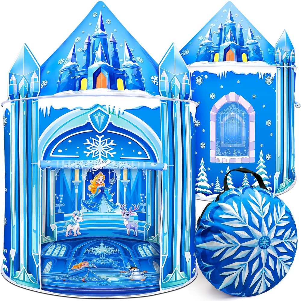 Mnagant Princess Play Tent,Kids Toys for Girls,Ice Castle Kids Tent Indoor and Outdoor, Large Imaginative Playhouse 51" X 40" with Carrying Bag for 3-12 Years Old Girls Gift