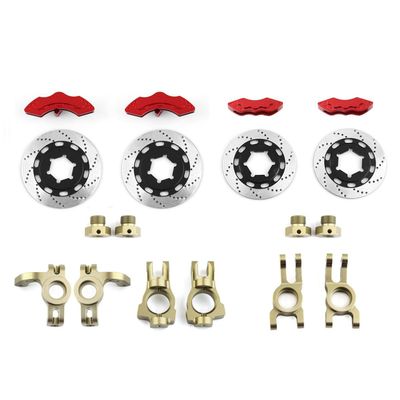Metal Simulated Brake Disc Set RC Parts for KM 1/7 Rally Citroen E8414 E8415 RC Car, Red-Brown