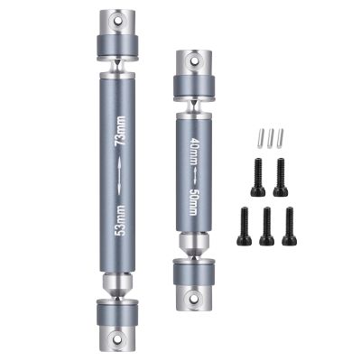 1/24th RC Steel Center Drive Shaft CVD 40+53mm for Axial SCX24 AXI00001 C10 Wrangler JLU Bronco 4WD Crawler Car (Grey)