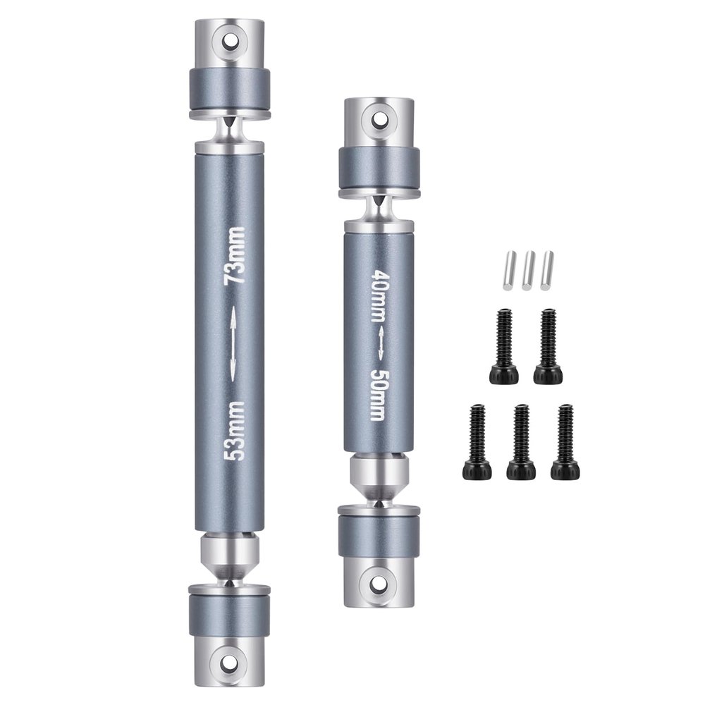 1/24th RC Steel Center Drive Shaft CVD 40+53mm for Axial SCX24 AXI00001 C10 Wrangler JLU Bronco 4WD Crawler Car (Grey)