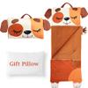Wizland Kid Cute Dog Sleeping Bag for Girls Boys Daycare 61.8"28.3" Multi-Functional Sleeping Bag Flannel School Mat Thick Nap Roll Super Soft, Warm,Cozy view 1